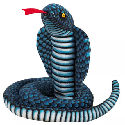 Pliušinis talismanas gyvatė karališkoji kobra mėlyna 100 cm