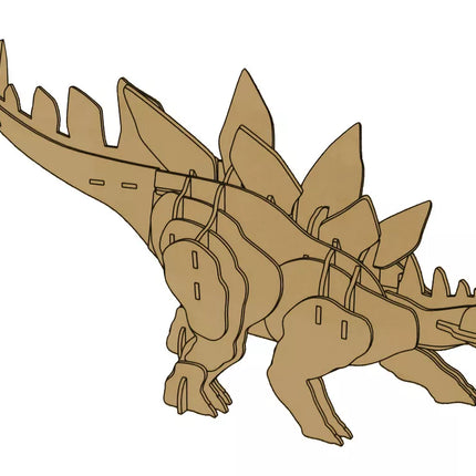 Medinis 3D erdvinis galvosūkis Stegozauras edukacinis rinkinys, 41 detalė