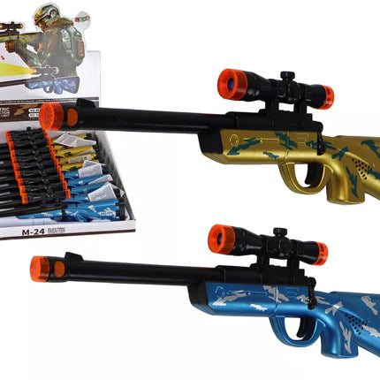 Maži šautuvai Pistoletai Garsai Šviesos Judantis vamzdis Mėlyna Auksinė