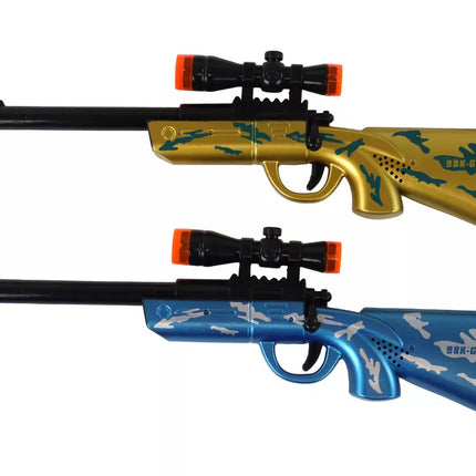 Maži šautuvai Pistoletai Garsai Šviesos Judantis vamzdis Mėlyna Auksinė