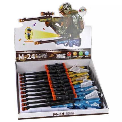 Maži šautuvai Pistoletai Garsai Šviesos Judantis vamzdis Mėlyna Auksinė