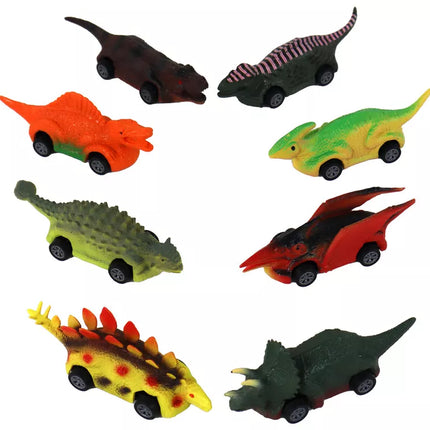 Spyruoklių rinkinys, Dinozaurai, Spalvingi automobiliai, 8 vienetai