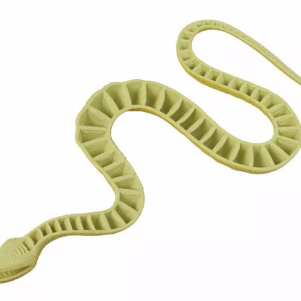 Dirbtinė guminė gyvatė geltona su raudonais lopais, struktūrinė