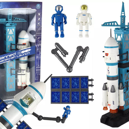 Žaislinė kosminė misija Raketa Astronautai Eileiskis 15 elementų
