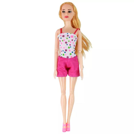 Lėlės rinkinys su rožiniu paspirtuku ir judančiais elementais