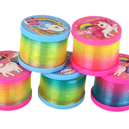 Vaivorykštinė spyruoklė su šviesos efektu Vienaragio tema