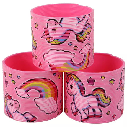 Ikoninis šviesiai rožinis vienaragis, atpalaiduojantis spyruoklinis žaislas, 6 cm