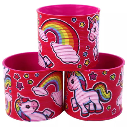 Ikoninis rožinis vienaragis, atpalaiduojantis spyruoklinis žaislas, 6 cm