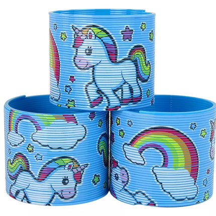 Ikoniškas mėlynas vienaragis, atpalaiduojantis spyruoklė, 6 cm