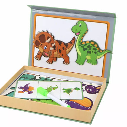 Edukacinis magnetinis dėlionių rinkinys dinozaurų tema