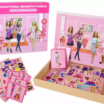 Edukacinis magnetinis dėlionės rinkinys „Lėlės tema“