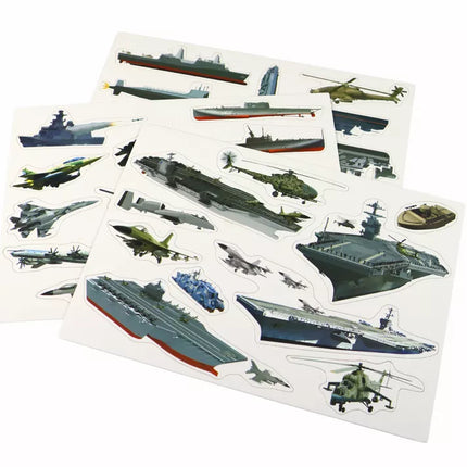 Edukacinių magnetinių dėlionių rinkinys su karinio laivo motyvu