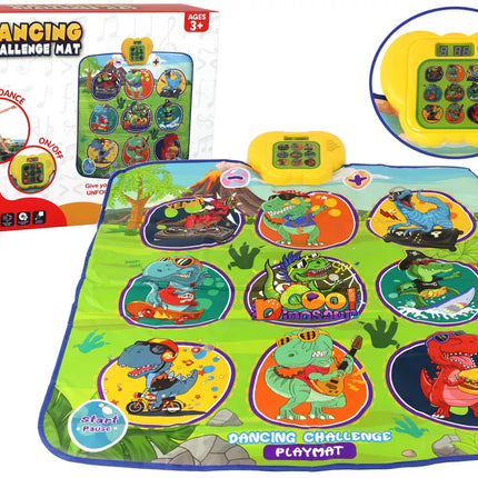 Šokių kilimėlis su dinozauro motyvu, 90 cm x 86 cm