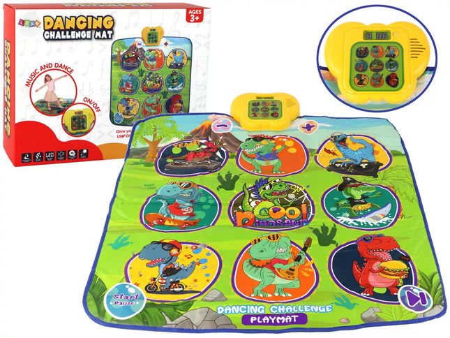 Šokių kilimėlis su dinozauro motyvu, 90 cm x 86 cm