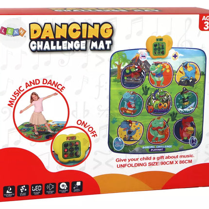 Šokių kilimėlis su dinozauro motyvu, 90 cm x 86 cm