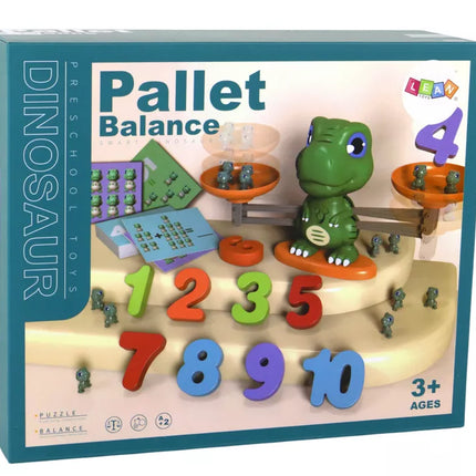 Edukacinis žaislas dinozauras svarstyklės matematinės operacijos