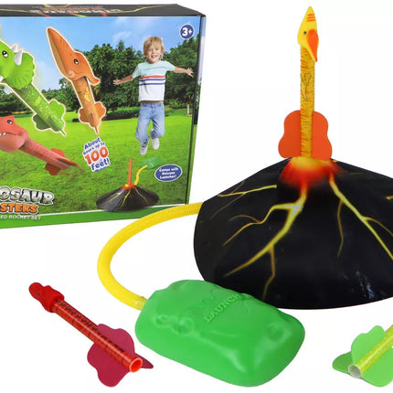 Ugnikalnio raketų paleidimo dinozaurų žaidimas namuose ir kieme