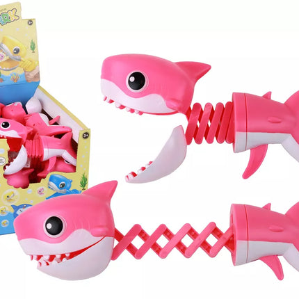 Žaislinis besikandžiojantis rožinis ryklys-pistoletas