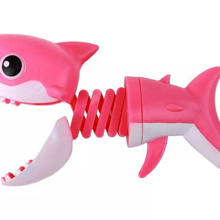 Žaislinis besikandžiojantis rožinis ryklys-pistoletas