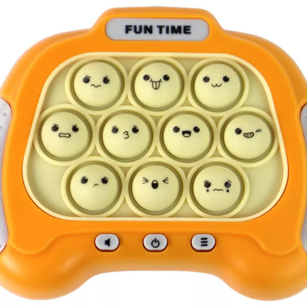 Sensorinis žaidimų pultas "Pop It", geltonas, su baterijomis, šviesomis ir garsais