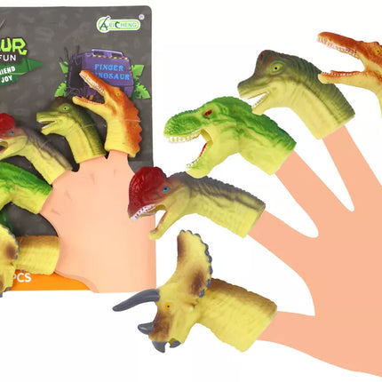 Guminiai dinozaurų sensoriniai pirštų lėlių rinkinys