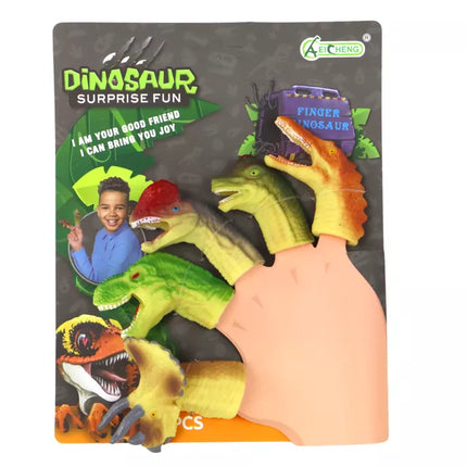 Guminiai dinozaurų sensoriniai pirštų lėlių rinkinys