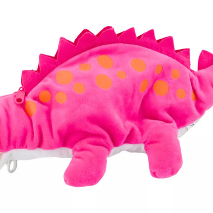 Pliušinis dinozauro penalas-dėžutė, pakabukas, rožinis