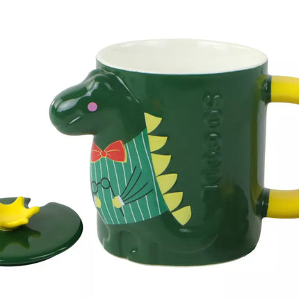 Žalias dinozauro puodelis-užplikytuvas 400 ml