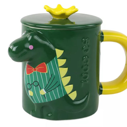 Žalias dinozauro puodelis-užplikytuvas 400 ml