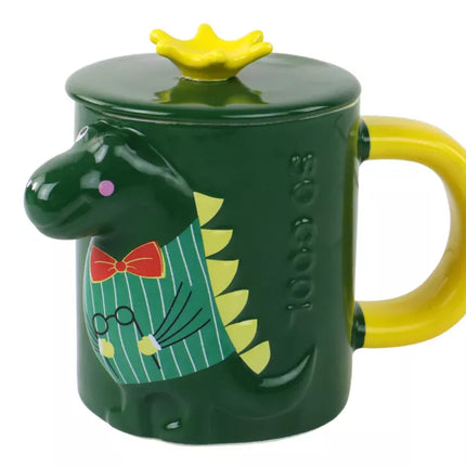 Žalias dinozauro puodelis-užplikytuvas 400 ml