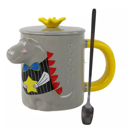 Pilkas dinozauro puodelis-užplikytuvas, 400 ml