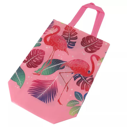 Rožinių flamingų dovanų maišelis, 30,5 cm x 24,5 cm x 10 cm