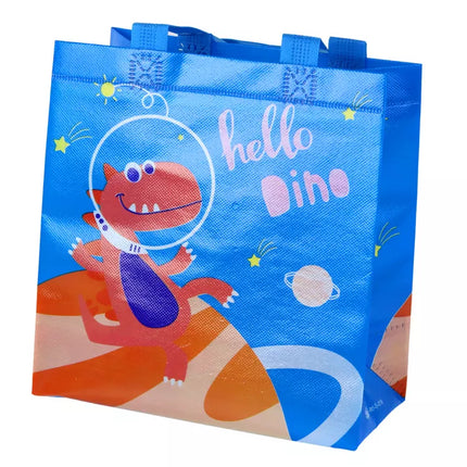 Dovanų maišelis „Dinozauras“, mėlynas, 23 cm x 21,5 cm x 11 cm
