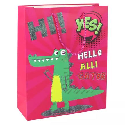 Rožinis popierinis dovanų maišelis 32 cm x 26 cm x 10 cm