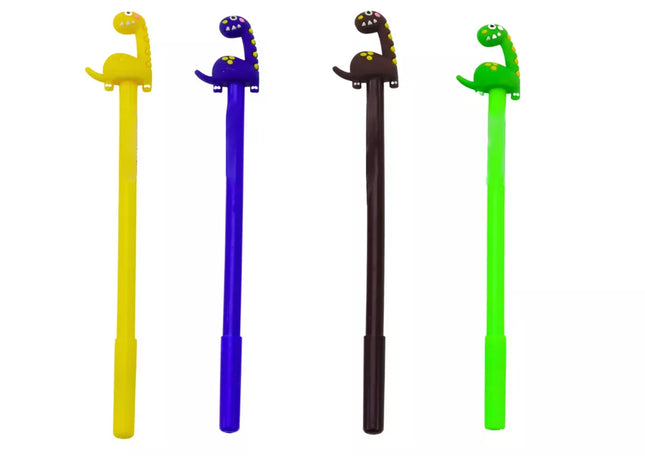 Rašiklis Dinozauras Juodas Dangtelis Papildomi Mišinys Rudas Geltonas 0.5mm