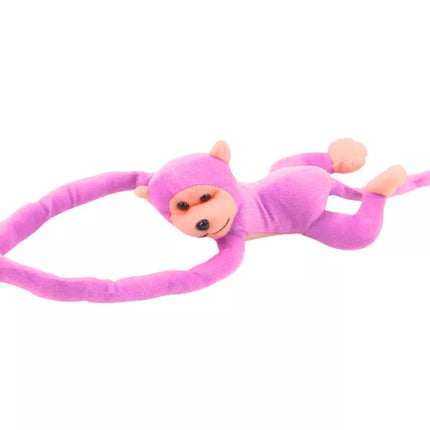 Pliušinė beždžionė talismanas su garsu, rožinė, 60 cm
