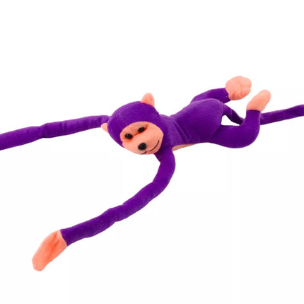 Pliušinė beždžionė-talismanas su garsu, violetinė, 60 cm