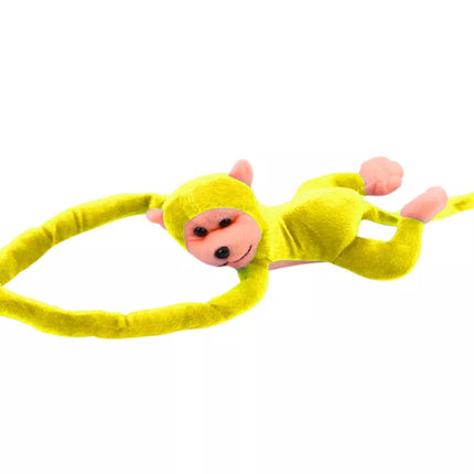 Pliušinė beždžionė-talismanas su garsu, geltona, 60 cm