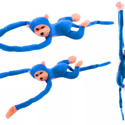 Pliušinė beždžionė talismanas su garsu, mėlyna, 80 cm