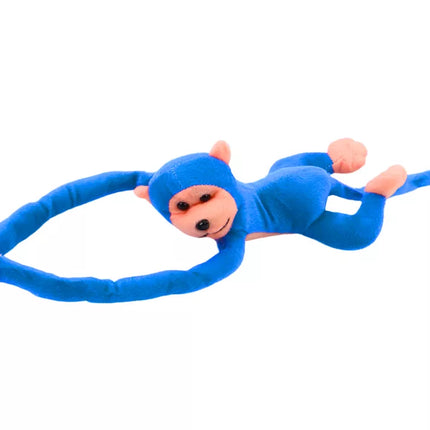 Pliušinė beždžionė talismanas su garsu, mėlyna, 80 cm