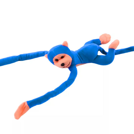 Pliušinė beždžionė talismanas su garsu, mėlyna, 80 cm