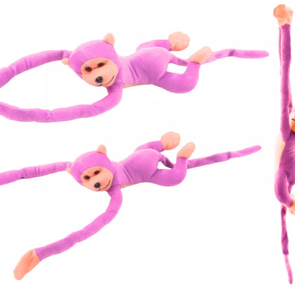 Pliušinė beždžionė talismanas su garsu, rožinė, 80 cm