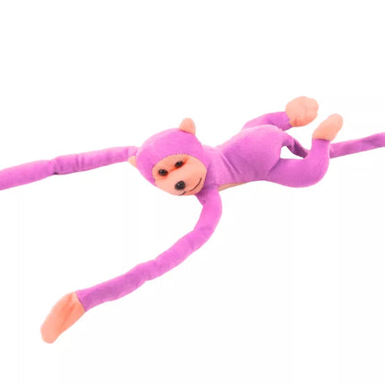 Pliušinė beždžionė talismanas su garsu, rožinė, 80 cm