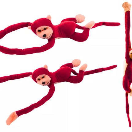 Pliušinė beždžionė-talismanas su garsu, raudona, 80 cm