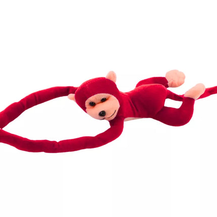 Pliušinė beždžionė-talismanas su garsu, raudona, 80 cm
