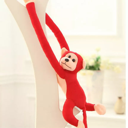 Pliušinė beždžionė-talismanas su garsu, raudona, 80 cm