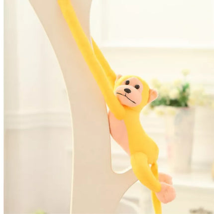 Pliušinė beždžionė-talismanas su garsu, geltona, 80 cm