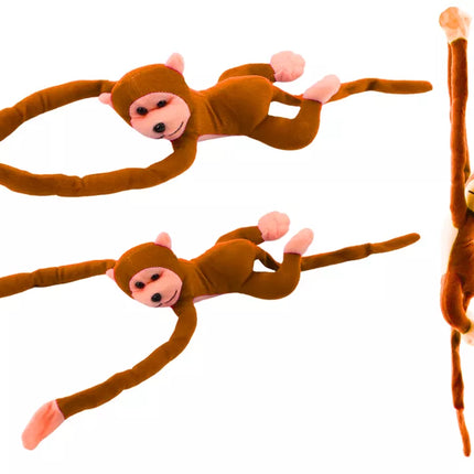 Pliušinė beždžionė talismanas su garsu, šviesiai ruda, 80 cm