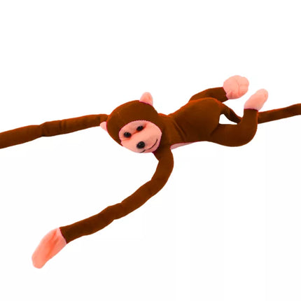 Pliušinė beždžionė talismanas su garsu, tamsiai ruda, 80 cm