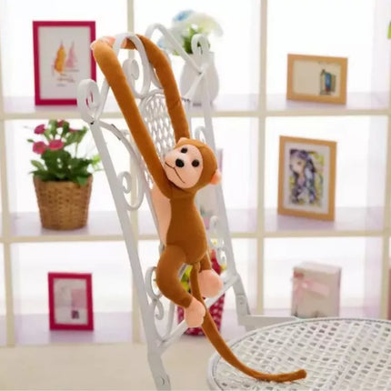 Pliušinė beždžionė talismanas su garsu, tamsiai ruda, 80 cm